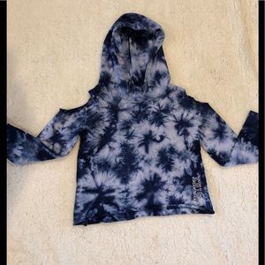 Justice hooded top with cold shoulder